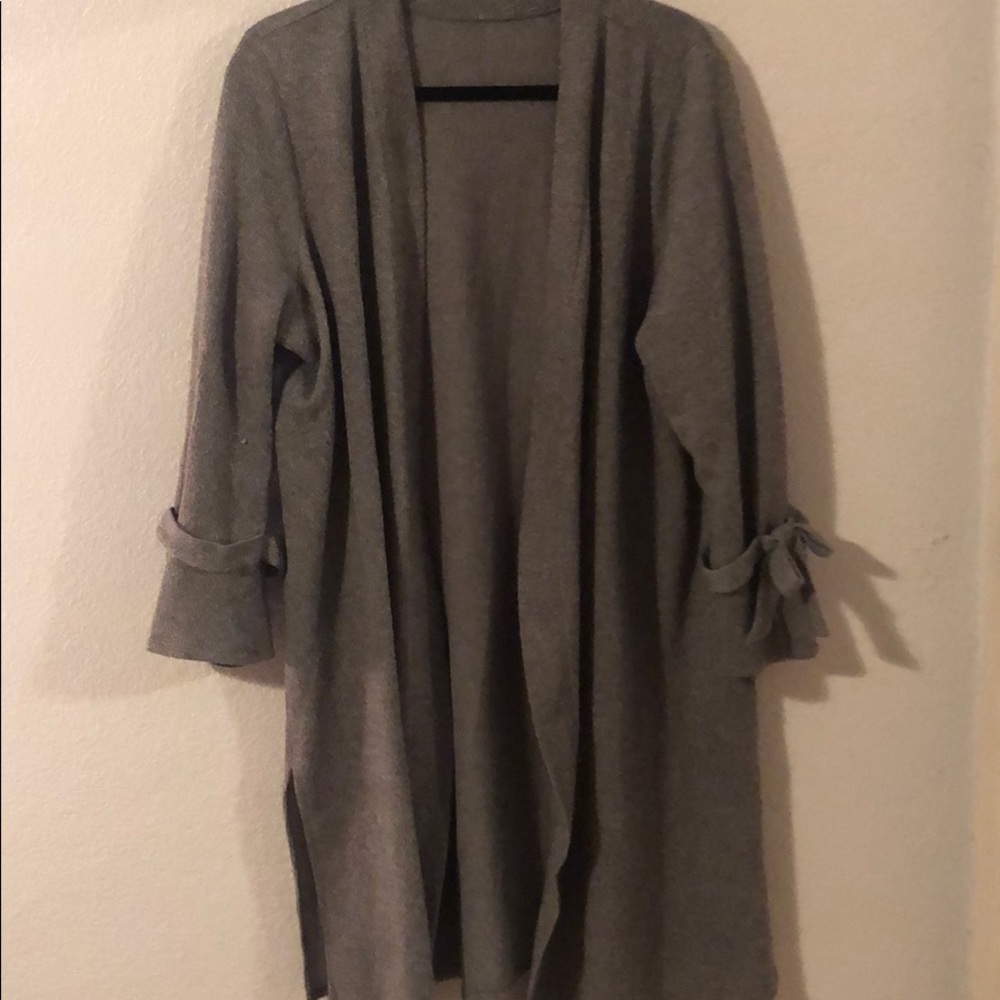 Long gray cardigan